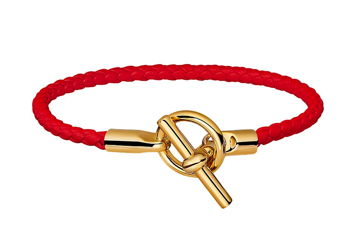 HERMES Glenan OT Buckle Leather Braided Bracelet Unisex Casual Style. H071681F S3T2 圖 2