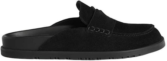 HERMES愛馬仕 Go Mule 絨面小牛皮 平底套穿圓頭 時尚涼鞋 男款 黑色 Order HERMES愛馬仕 Go Mule 絨面小牛皮 平底套穿圓頭 時尚涼鞋 男款 黑色