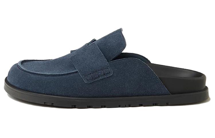 HERMES Go Round-Toe Slip-On Mule Blue H231745Z HQ8