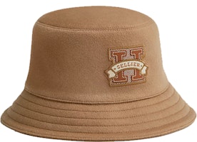 HERMES Goat Wool Brown Fisherman Hat Unisex Logo Design for Couples H232033N D1 HERMES Goat Wool Brown Fisherman Hat Unisex Logo Design for Couples H232033N D1