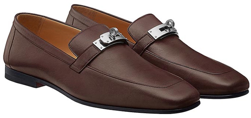 HERMES Goatskin Square Toe Loafer 'Dark Brown' H211977Z-H29 Order HERMES Goatskin Square Toe Loafer 'Dark Brown' H211977Z-H29