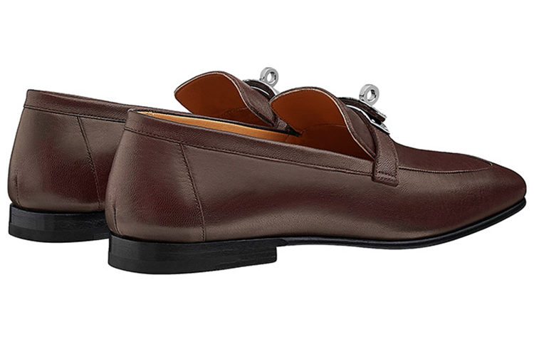 Lookbook HERMES Kasut Loafer Kulit Kambing Hujung Empat Segi 'Coklat Gelap' H211977Z-H29