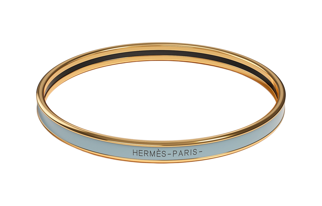 HERMES Gold-Plated Classic Letter Blue Bracelet - Unisex Couple Design. H240001F-Z1
