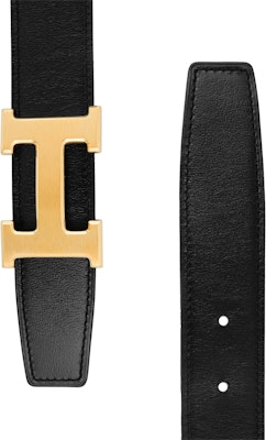 HERMES Gold 'H' Buckle Reversible Leather Belt Black/Bluish, 3.2cm H064544CM2M-H073967CAAD Shop HERMES Gold 'H' Buckle Reversible Leather Belt Black/Bluish, 3.2cm H064544CM2M-H073967CAAD