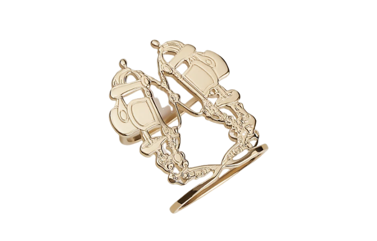 HERMES Gold Brass Unisex Accessory with Solid Color and Pattern Design. H603582S00