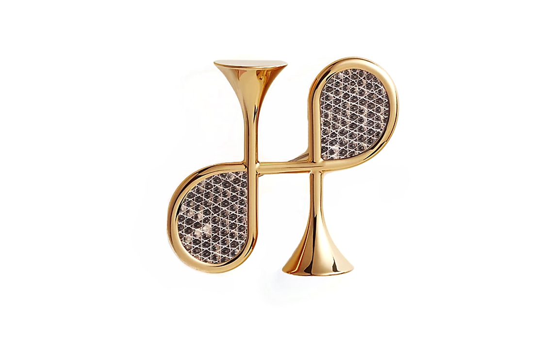 HERMES Gold Horn Logo Unisex Brooch - Couple's Style Accessory. H500097FC1B 圖 2