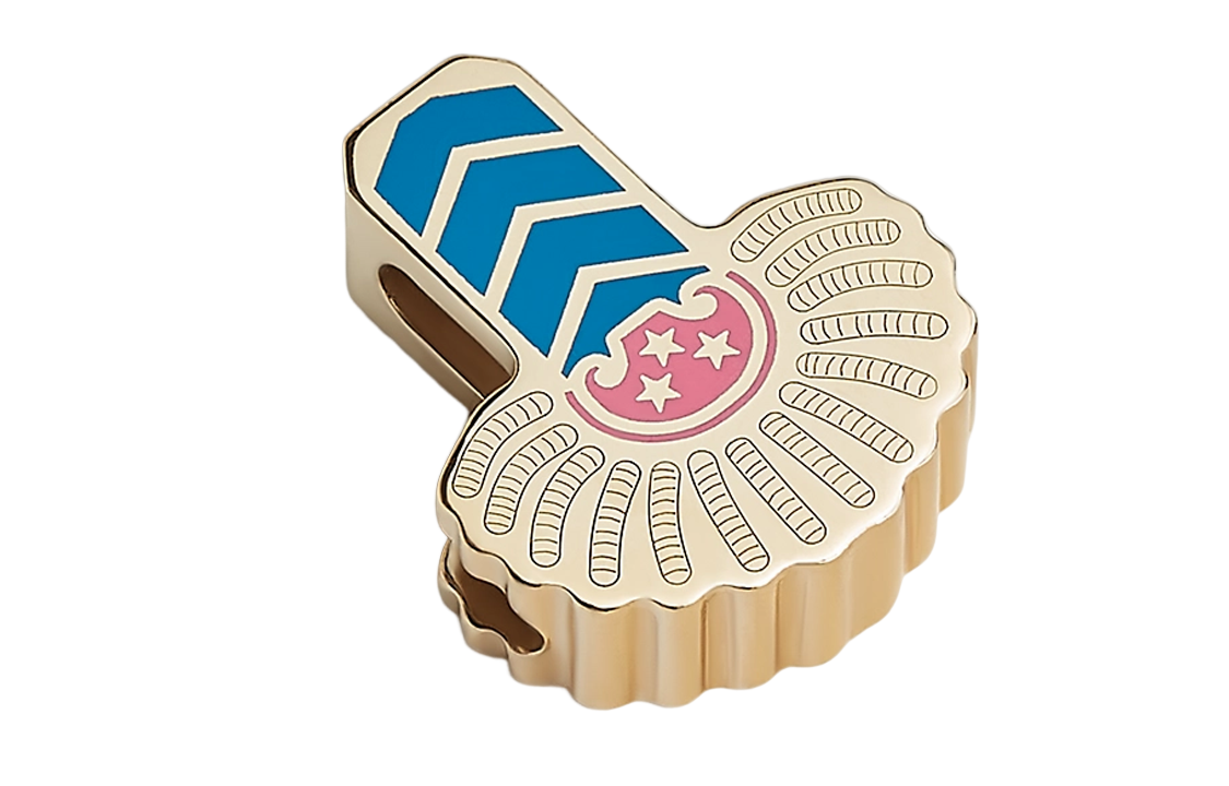 HERMES Gold Minimalist Stylish Scarf Ring Unisex Couples Accessory H603402S 01