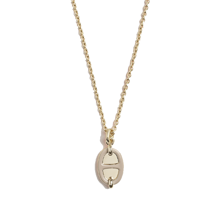 HERMES Gold Plated Metal Pendant Necklace Unisex Couple Design Gold. H100053FE 圖 2