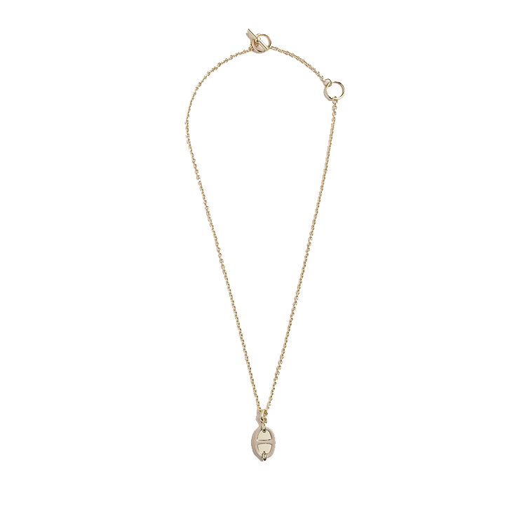 HERMES Gold Plated Metal Pendant Necklace Unisex Couple Design Gold. H100053FE 圖 3