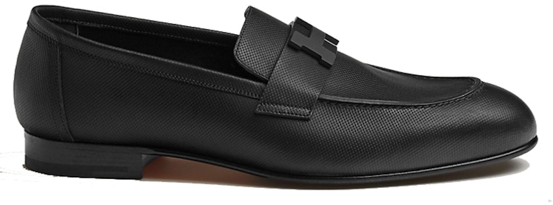 HERMES Grain d'H Moccasin 'Black' H212982Z-A01 Order HERMES Grain d'H Moccasin 'Black' H212982Z-A01