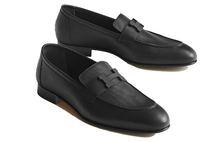 Shop 에르메스 그레인 H 모카신 (블랙) H212982Z-A01