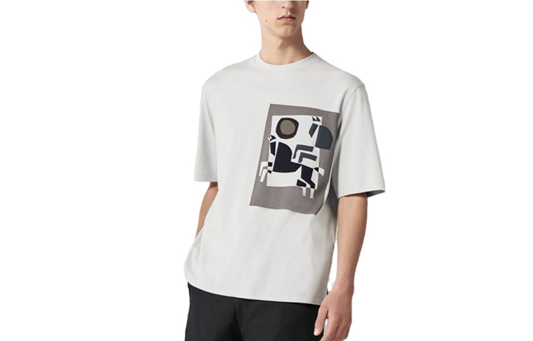 HERMES Graphic Print Crew Neck Short Sleeve T-Shirt for Men H367930HA4T 圖 2