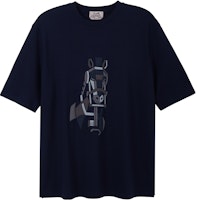 HERMES Graphic Print Crewneck Short Sleeve T-Shirt FW22 Blue Tee. H267750HA01 HERMES Graphic Print Crewneck Short Sleeve T-Shirt FW22 Blue Tee. H267750HA01