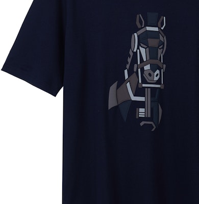 HERMES 藍色圖案印花FW22短袖圓領T恤Tee。 H267750HA01 Sizing HERMES 藍色圖案印花FW22短袖圓領T恤Tee。 H267750HA01