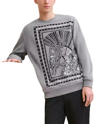 HERMES Graphic Print Crewneck Sweater Grey H467880HA76ME Order HERMES Graphic Print Crewneck Sweater Grey H467880HA76ME