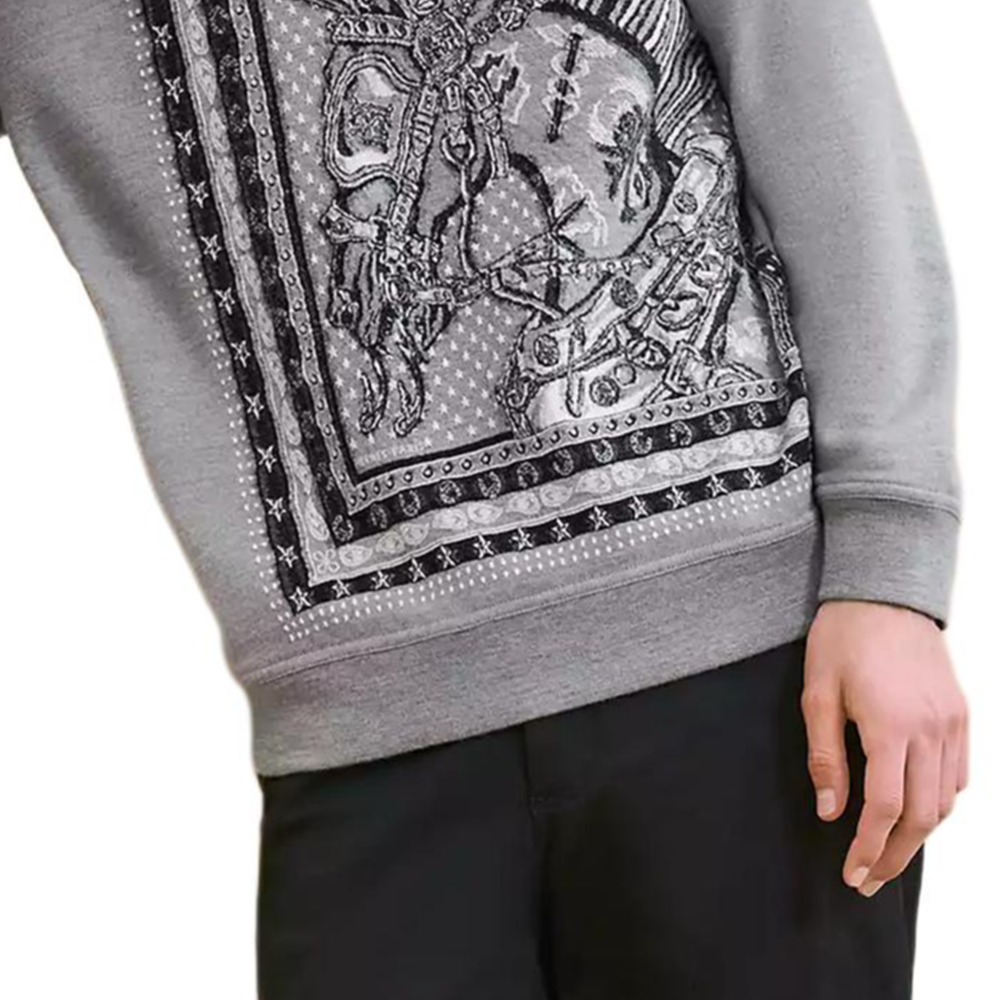 Purchase HERMES Graphic Print Crewneck Sweater  Grey H467880HA76ME