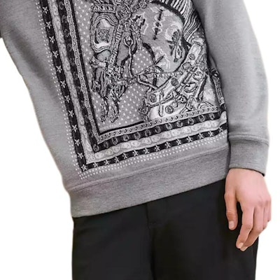 HERMES Graphic Print Crewneck Sweater Grey H467880HA76ME Purchase HERMES Graphic Print Crewneck Sweater Grey H467880HA76ME
