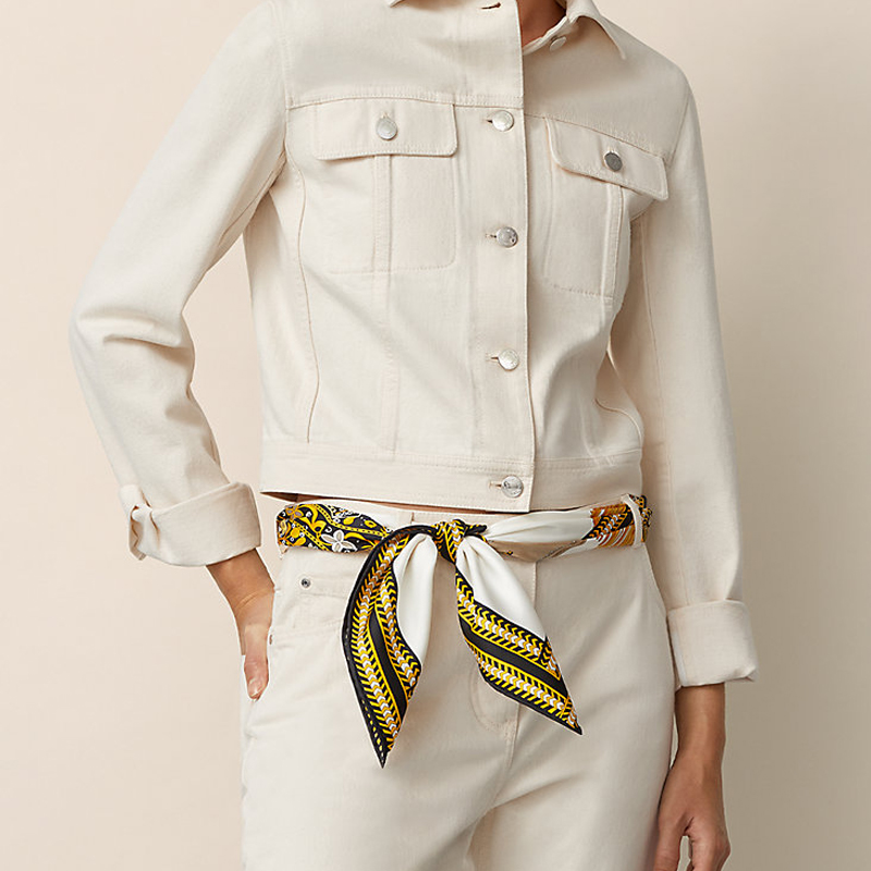 HERMES Grassland Saddle Scarf 90x90 Silk Unisex Black Gold Limited Edition. H003682S-01 圖 4