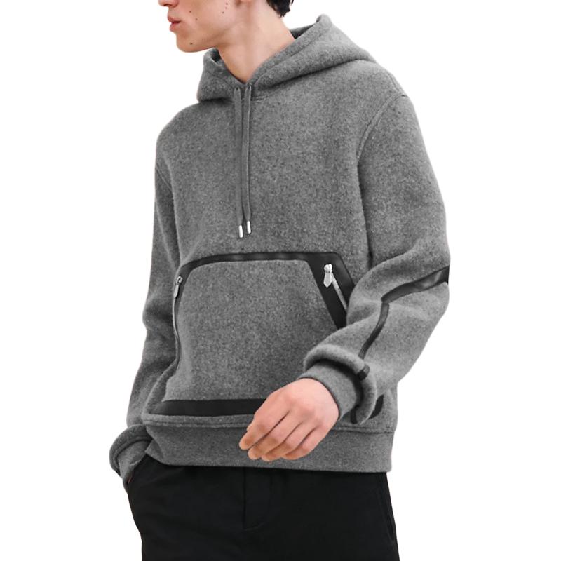 Hermes Gray Hoodie with Ribbed Trim and Hooded Design H467710HA763
