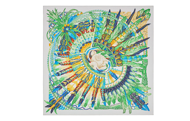 HERMES Green Dance of Peace 90cm Square Scarf. H003572S-03