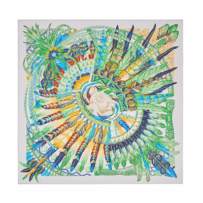 HERMES Green Dance of Peace 90cm Square Scarf. H003572S-03