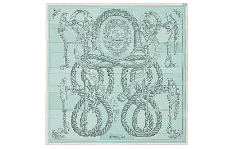 Hermes Green Equestrian Double-Sided Silk Scarf 90cm H903578S-05 圖 3