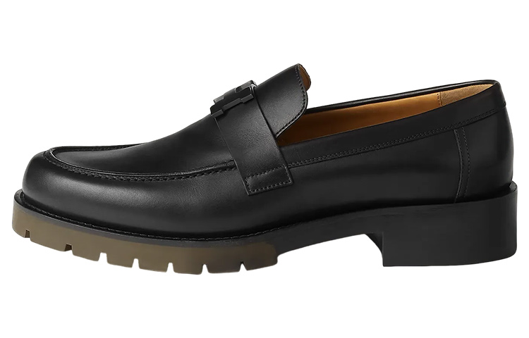 Buy 爱马仕 Gregoire 黑色皮革一脚蹬鞋 H231998Z-A02