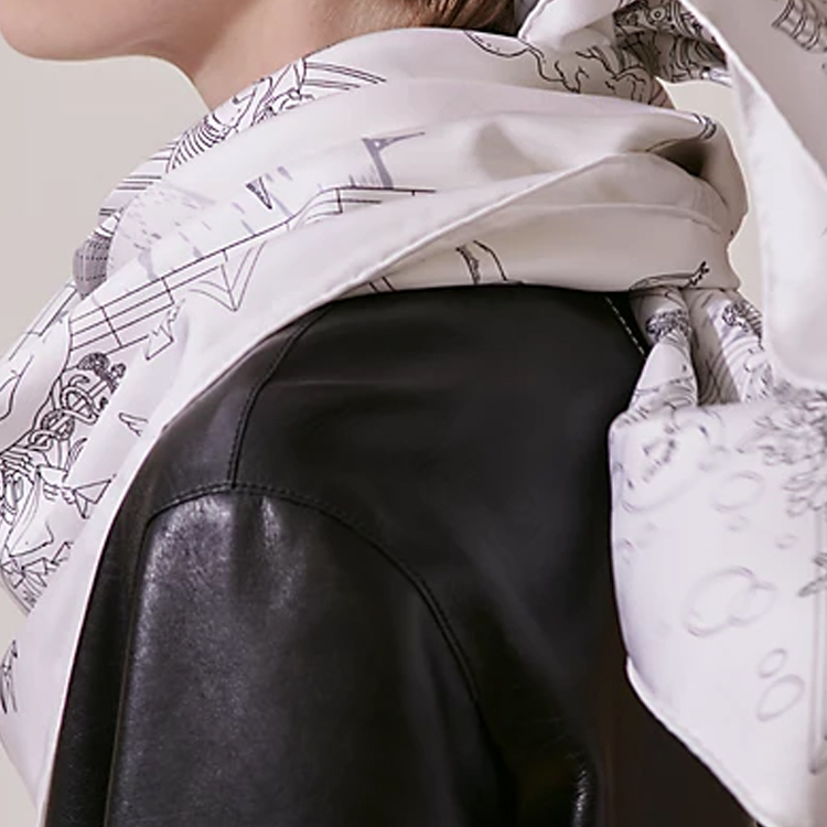 HERMES Grey Flagship Cruise Pattern Silk Scarf Unisex Couple Design. H004091Sv16 圖 3