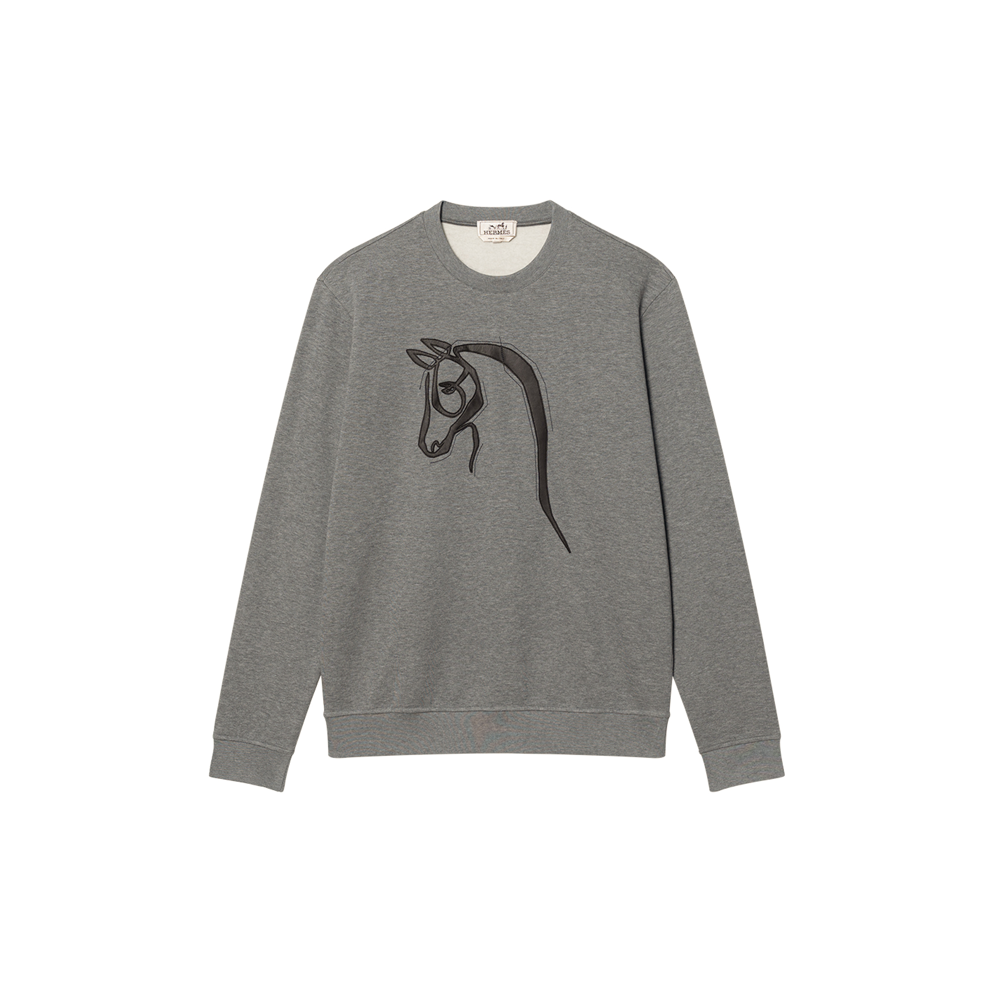 Hermes Grey Lambskin Patch Classic Sweatshirt H167540HA76