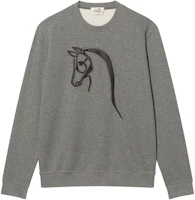 Hermes Grey Lambskin Patch Classic Sweatshirt H167540HA76 Hermes Grey Lambskin Patch Classic Sweatshirt H167540HA76