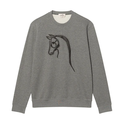 Hermes Grey Lambskin Patch Classic Sweatshirt H167540HA76
