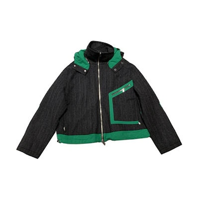Hermes Grey Patchwork Hooded Zip-Up Jacket H262120HC0146