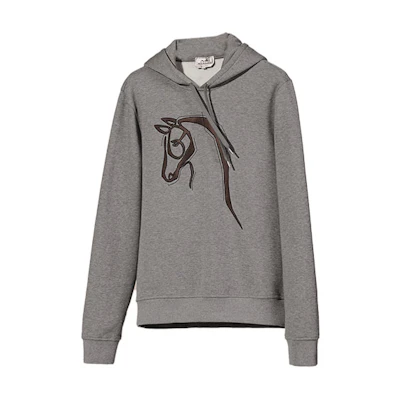 Hermes Grey Sweatshirt with Horse Patch Design H167545HA76