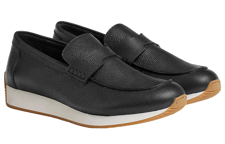 HERMES Ground 'Black Leather Slip-On' 圖 3