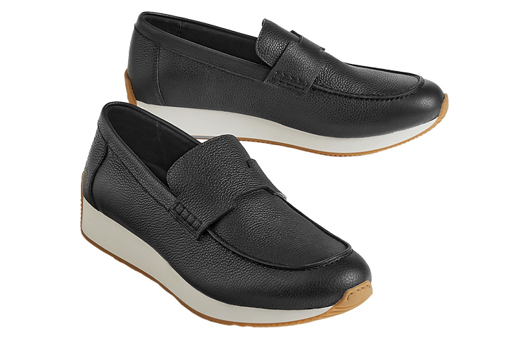 HERMES Ground 'Black Leather Slip-On' 圖 4