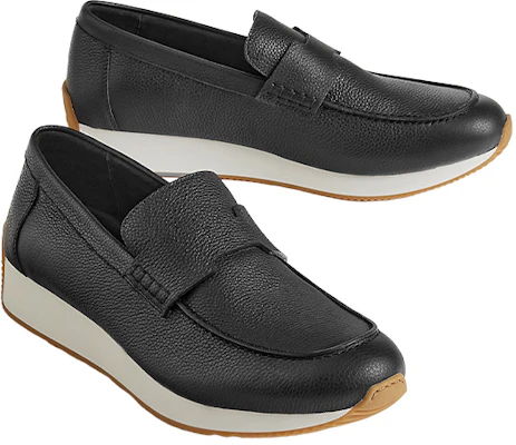 HERMES Ground 'Sepatu Kulit Hitam Slip-On' H231901Z-H01 Shop HERMES Ground 'Sepatu Kulit Hitam Slip-On' H231901Z-H01