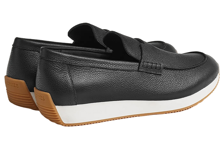 HERMES Ground 'Black Leather Slip-On' 圖 5