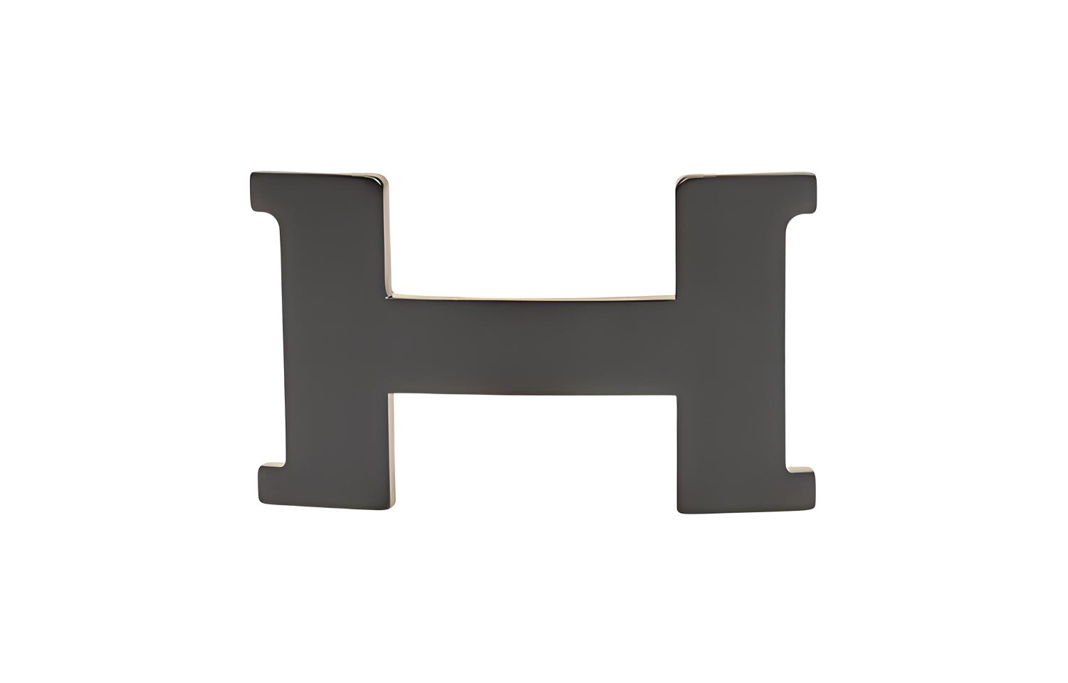 HERMES H Classic Letter Belt Buckle  Black Leather Belt BUCKLE38BLK