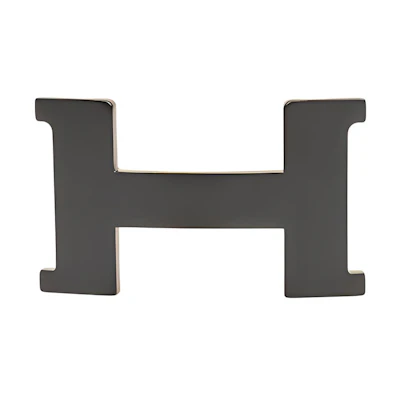 HERMES H Classic Letter Belt Buckle Black Leather Belt BUCKLE38BLK