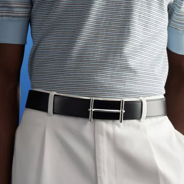 HERMES H d'Ancre Black Orange Reversible Leather Belt Gold Buckle 3.8cm. H077938CP2K-H077971CAAH 圖 3