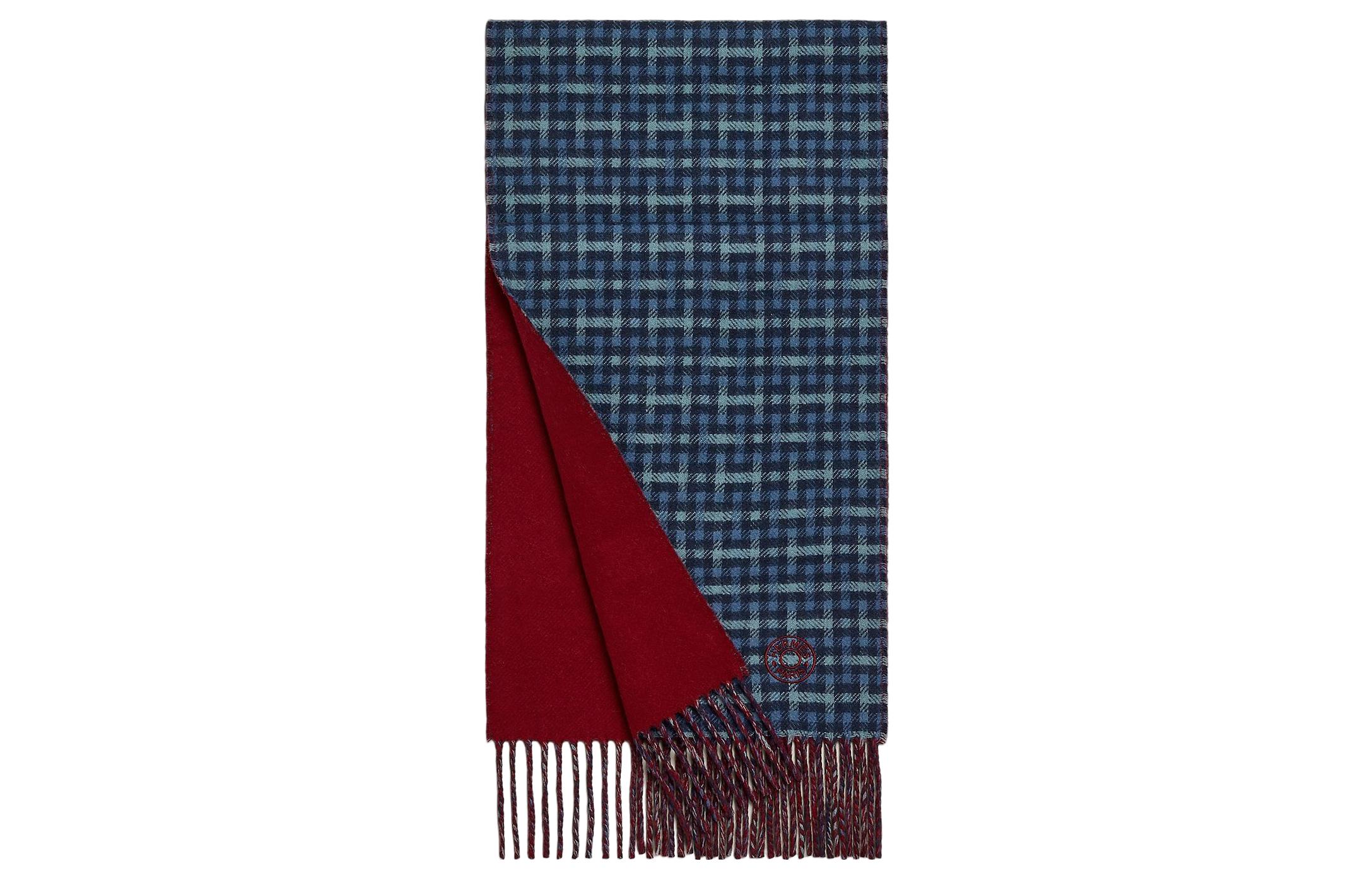 HERMES H Ecossais Reversible Cashmere Scarf for Men. H393832T 02 圖 2