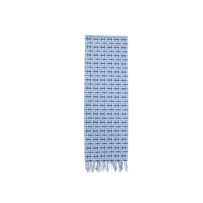 HERMES H Ecossais Scottish H Scarf Blue for Men H393772T-01