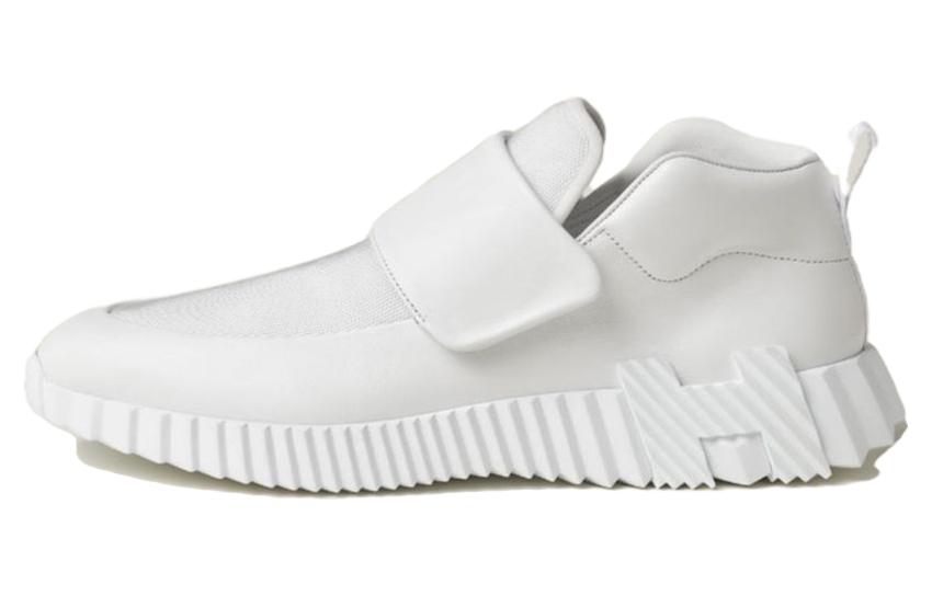 HERMES H Leather Canvas Low 'White'