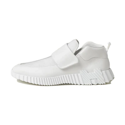 HERMES H Leather Canvas Low 'White'