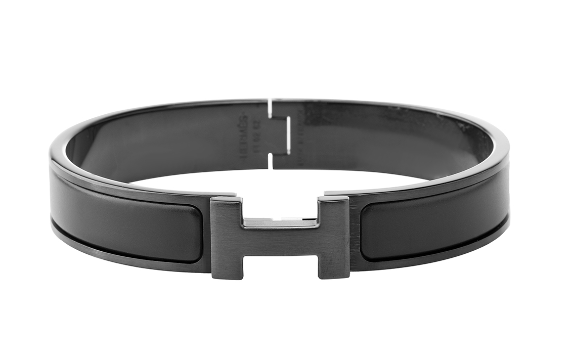 HERMES Clic H Bracelet So Black Enamel Unisex Couple's Black Edition. H703203FK01