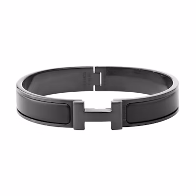 HERMES Clic H Bracelet So Black Enamel Unisex Couple's Black Edition. H703203FK01