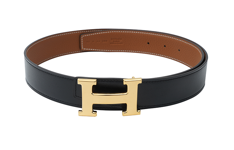 Order Hermes H Reversible Gold Buckle Tali Pinggang Kulit Togo Hitam/Emas 3.2cm H064544CC06-H073967CAAA