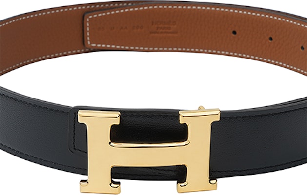 Hermes H Reversible Gold Buckle Togo Leather Belt Black/Gold 3.2cm H064544CC06-H073967CAAA Shop Hermes H Reversible Gold Buckle Togo Leather Belt Black/Gold 3.2cm H064544CC06-H073967CAAA