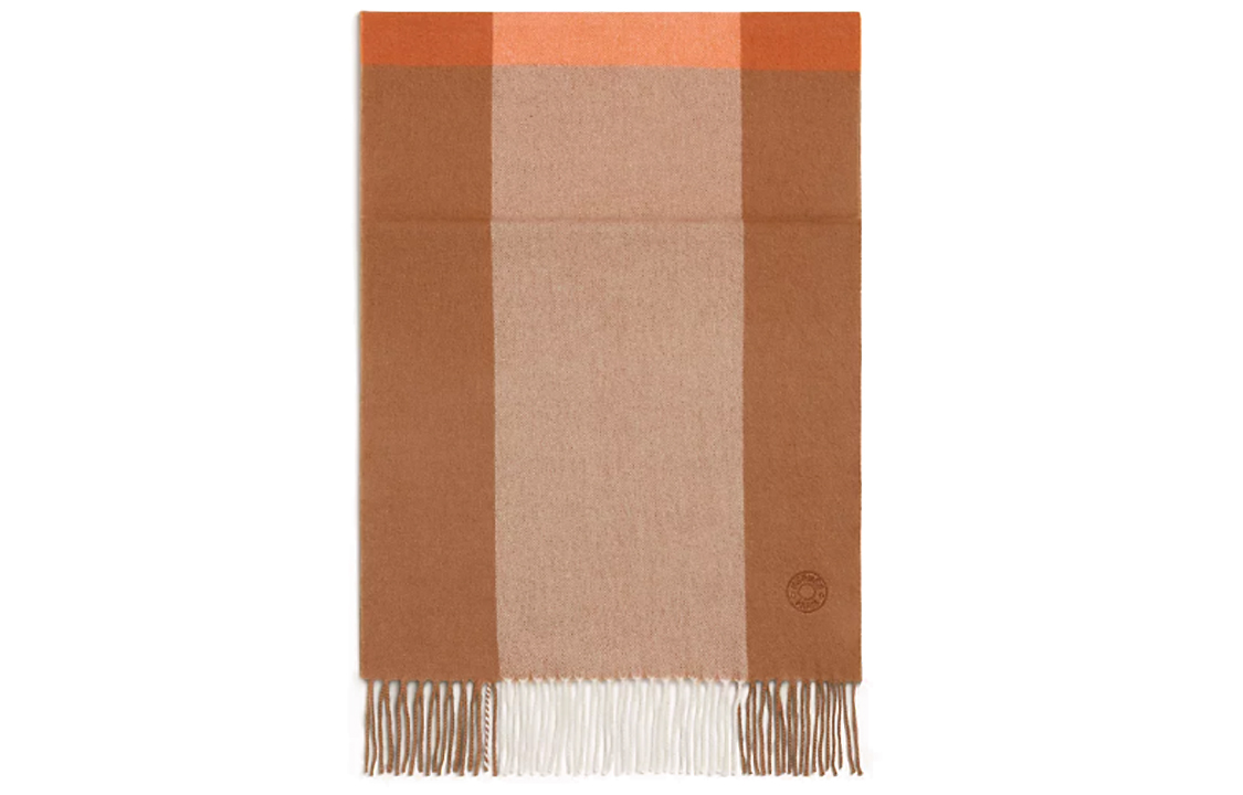 HERMES H Summerblock Lightweight Knit Wool Scarf for Men in Camel Color. H393834T-08 圖 2