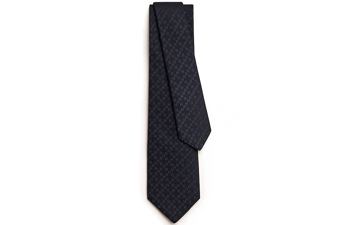HERMES H Twill Tie - Black 036315T-01